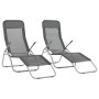 Tumbonas plegables 2 unidades textilene gris antracita de vidaXL, Tumbonas - Ref: Foro24-44340, Precio: 154,30 €, Descuento: %