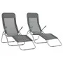 Tumbonas plegables 2 unidades textilene gris antracita de vidaXL, Tumbonas - Ref: Foro24-44340, Precio: 125,96 €, Descuento: %