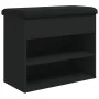Black engineered wood shoe bench 62x32x50 cm by , Benches for halls and storage - Ref: Foro24-835097, Price: 63,49 €, Discoun...