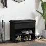 Black engineered wood shoe bench 62x32x50 cm by , Benches for halls and storage - Ref: Foro24-835097, Price: 63,49 €, Discoun...