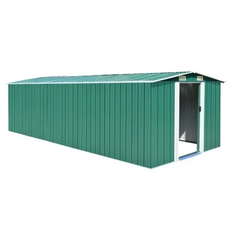 Caseta de jardín metal verde 257x580x181 cm de vidaXL, Cobertizos - Ref: Foro24-143352, Precio: 650,12 €, Descuento: %