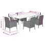 Set de comedor de jardín 7 pzas y cojines ratán sintético negro en Conjuntos de jardín | Comprar online en Foru.es