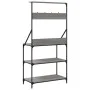 Estantería cocina con ganchos madera ingeniería gris Sonoma de , Contenedores para utensilios de cocina - Ref: Foro24-838961,...