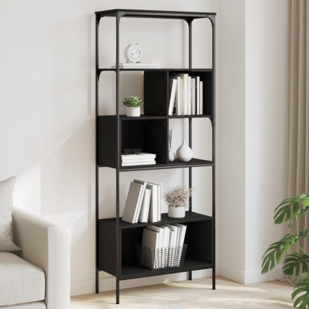 Librería 5 estantes madera de ingeniería negro 76x33x188,5 cm de , Librerías y estanterías - Ref: Foro24-839003, Precio: 108,...