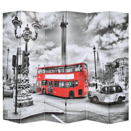 Biombo divisor plegable 228x170 cm bus Londres blanco y negro de vidaXL, Divisores de ambientes - Ref: Foro24-245876, Precio:...