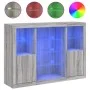 Aparador con luz LED 3 pzas madera de ingeniería gris Sonoma de , Aparadores - Ref: Foro24-3209133, Precio: 211,34 €, Descuen...