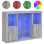 Aparador con luz LED 3 pzas madera de ingeniería gris Sonoma de , Aparadores - Ref: Foro24-3209133, Precio: 213,47 €, Descuen...