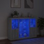 Aparador con luz LED 3 pzas madera de ingeniería gris Sonoma de , Aparadores - Ref: Foro24-3209133, Precio: 213,47 €, Descuen...