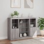 Aparador con luz LED 3 pzas madera de ingeniería gris Sonoma de , Aparadores - Ref: Foro24-3209133, Precio: 213,47 €, Descuen...