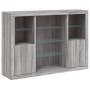 Aparador con luz LED 3 pzas madera de ingeniería gris Sonoma de , Aparadores - Ref: Foro24-3209133, Precio: 213,47 €, Descuen...