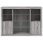 Aparador con luz LED 3 pzas madera de ingeniería gris Sonoma de , Aparadores - Ref: Foro24-3209133, Precio: 211,34 €, Descuen...