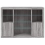 Aparador con luz LED 3 pzas madera de ingeniería gris Sonoma de , Aparadores - Ref: Foro24-3209133, Precio: 213,47 €, Descuen...