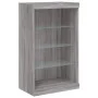 Aparador con luz LED 3 pzas madera de ingeniería gris Sonoma de , Aparadores - Ref: Foro24-3209133, Precio: 211,34 €, Descuen...