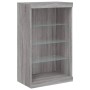 Aparador con luz LED 3 pzas madera de ingeniería gris Sonoma de , Aparadores - Ref: Foro24-3209133, Precio: 213,47 €, Descuen...