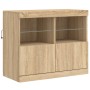Aparador con luces LED roble Sonoma 81x37x67 cm de , Aparadores - Ref: Foro24-836660, Precio: 81,40 €, Descuento: %