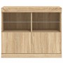 Aparador con luces LED roble Sonoma 81x37x67 cm de , Aparadores - Ref: Foro24-836660, Precio: 81,40 €, Descuento: %