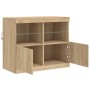 Aparador con luces LED roble Sonoma 81x37x67 cm de , Aparadores - Ref: Foro24-836660, Precio: 81,40 €, Descuento: %