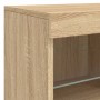 Aparador con luces LED roble Sonoma 81x37x67 cm de , Aparadores - Ref: Foro24-836660, Precio: 81,40 €, Descuento: %