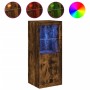 Aparador con luces LED roble ahumado 41x37x100 cm de , Aparadores - Ref: Foro24-836648, Precio: 73,76 €, Descuento: %