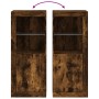 Aparador con luces LED roble ahumado 41x37x100 cm de , Aparadores - Ref: Foro24-836648, Precio: 73,76 €, Descuento: %