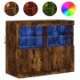 Aparador con luces LED roble ahumado 81x37x67 cm de , Aparadores - Ref: Foro24-836662, Precio: 76,12 €, Descuento: %