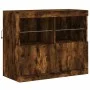 Aparador con luces LED roble ahumado 81x37x67 cm de , Aparadores - Ref: Foro24-836662, Precio: 76,12 €, Descuento: %