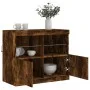 Aparador con luces LED roble ahumado 81x37x67 cm de , Aparadores - Ref: Foro24-836662, Precio: 76,12 €, Descuento: %