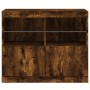 Aparador con luces LED roble ahumado 81x37x67 cm de , Aparadores - Ref: Foro24-836662, Precio: 77,66 €, Descuento: %