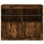 Aparador con luces LED roble ahumado 81x37x67 cm de , Aparadores - Ref: Foro24-836662, Precio: 76,12 €, Descuento: %