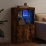 Aparador con luces LED roble ahumado 60,5x37x100 cm de , Aparadores - Ref: Foro24-836669, Precio: 75,32 €, Descuento: %