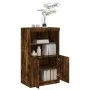 Aparador con luces LED roble ahumado 60,5x37x100 cm de , Aparadores - Ref: Foro24-836669, Precio: 73,59 €, Descuento: %