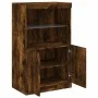 Aparador con luces LED roble ahumado 60,5x37x100 cm de , Aparadores - Ref: Foro24-836669, Precio: 73,59 €, Descuento: %