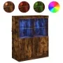Aparador con luces LED roble ahumado 81x37x100 cm de , Aparadores - Ref: Foro24-836676, Precio: 114,89 €, Descuento: %