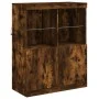 Aparador con luces LED roble ahumado 81x37x100 cm de , Aparadores - Ref: Foro24-836676, Precio: 114,89 €, Descuento: %