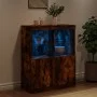 Aparador con luces LED roble ahumado 81x37x100 cm de , Aparadores - Ref: Foro24-836676, Precio: 114,89 €, Descuento: %