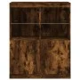 Aparador con luces LED roble ahumado 81x37x100 cm de , Aparadores - Ref: Foro24-836676, Precio: 114,89 €, Descuento: %