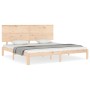 Estructura de cama de matrimonio con cabecero madera maciza de , Camas y somieres - Ref: Foro24-3193676, Precio: 174,40 €, De...