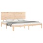 Estructura de cama de matrimonio con cabecero madera maciza de , Camas y somieres - Ref: Foro24-3193676, Precio: 174,40 €, De...