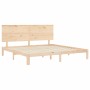 Estructura de cama de matrimonio con cabecero madera maciza de , Camas y somieres - Ref: Foro24-3193676, Precio: 174,40 €, De...