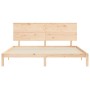 Estructura de cama de matrimonio con cabecero madera maciza de , Camas y somieres - Ref: Foro24-3193676, Precio: 174,40 €, De...