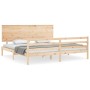 Estructura de cama de matrimonio con cabecero madera maciza de , Camas y somieres - Ref: Foro24-3195236, Precio: 182,44 €, De...