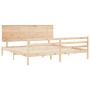 Estructura de cama de matrimonio con cabecero madera maciza de , Camas y somieres - Ref: Foro24-3195236, Precio: 182,44 €, De...