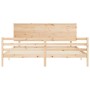 Estructura de cama de matrimonio con cabecero madera maciza de , Camas y somieres - Ref: Foro24-3195236, Precio: 182,44 €, De...