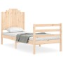Estructura de cama individual con cabecero madera maciza de , Camas y somieres - Ref: Foro24-3194141, Precio: 102,23 €, Descu...
