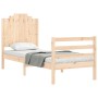 Estructura de cama individual con cabecero madera maciza de , Camas y somieres - Ref: Foro24-3194141, Precio: 102,23 €, Descu...