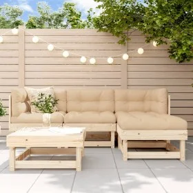 Juego de sofás de jardín 5 piezas madera maciza de pino by , Garden sets - Ref: Foro24-3186165, Price: 243,50 €, Discount: %