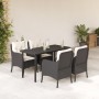 Set de muebles jardín 5 pzas con cojines ratán sintético negro en Conjuntos de jardín | Comprar online en Foru.es