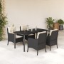 Set de muebles jardín 5 pzas con cojines ratán sintético negro en Conjuntos de jardín | Comprar online en Foru.es