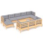 Juego de muebles de jardín 11 pzas y cojines madera maciza pino de , Conjuntos de jardín - Ref: Foro24-3097144, Precio: 831,9...