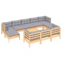 Juego de muebles de jardín 11 pzas y cojines madera maciza pino de , Conjuntos de jardín - Ref: Foro24-3097144, Precio: 831,9...